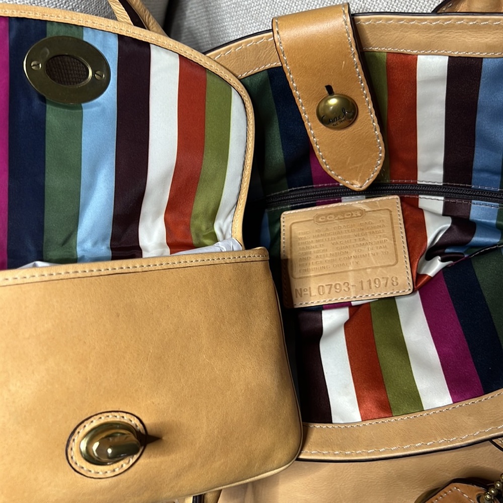 Coach Thompson Ltd Ed Legacy Studded Vachetta Slim Tote + Legacy Vachetta Clutch - Picture 12 of 13